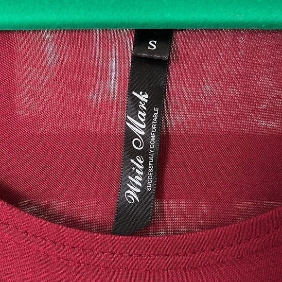 White Mark Burgundy Scoop Neck Long Sleeve Lightweight Maxi Dress Size Small EUC - Picture 5 of 9